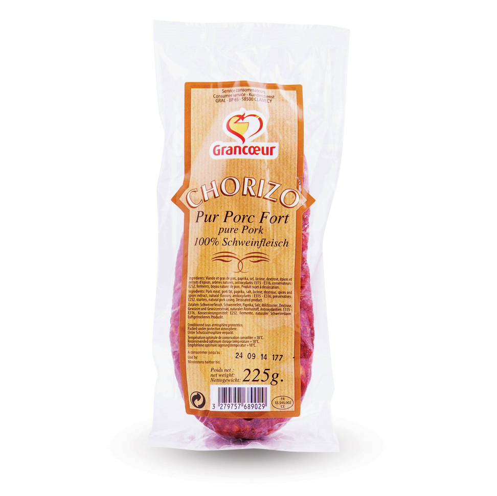 Chorizo Pur Porc fort Grancoeur – Pièce de 225g