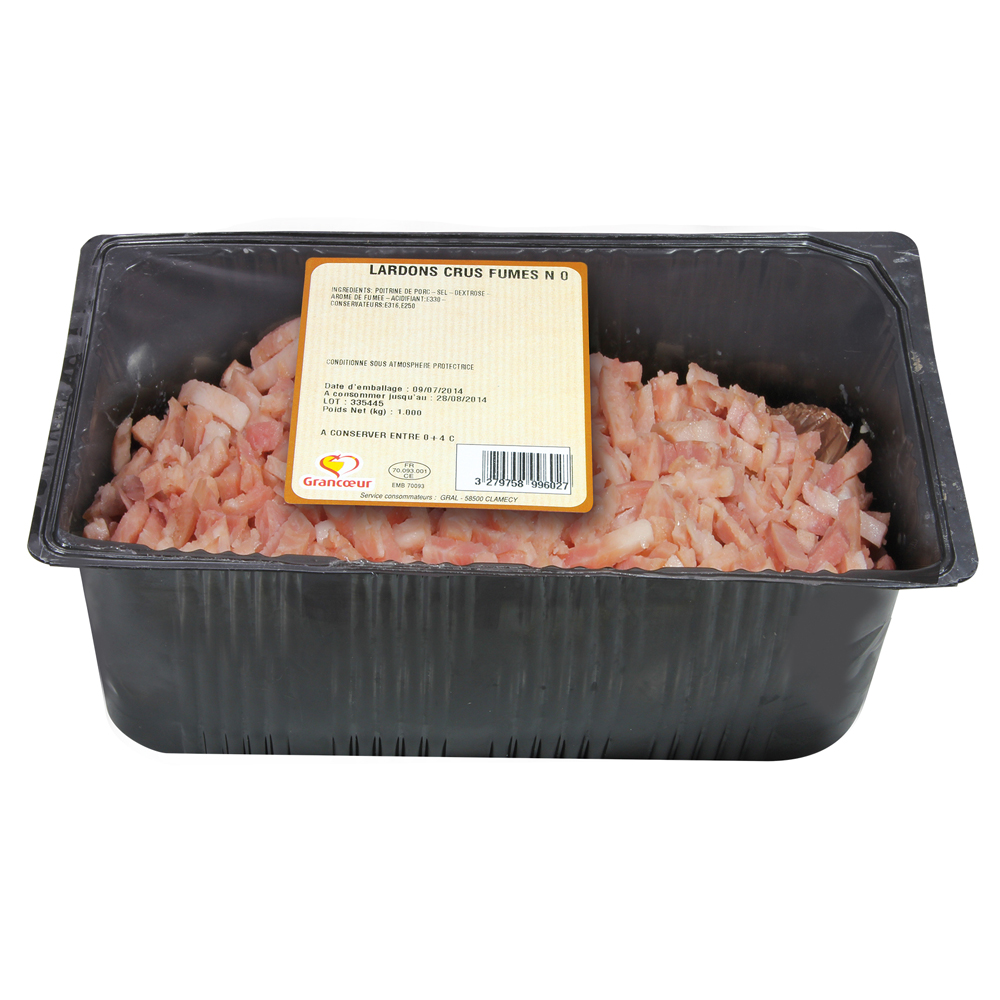 Lardons fumés crus N°0 5x5x25 – Grancoeur