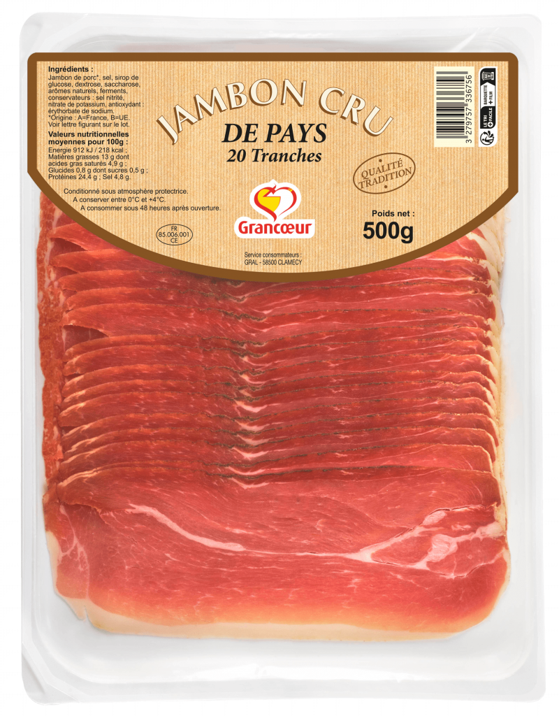 Jambon cru de pays grancoeur 500g