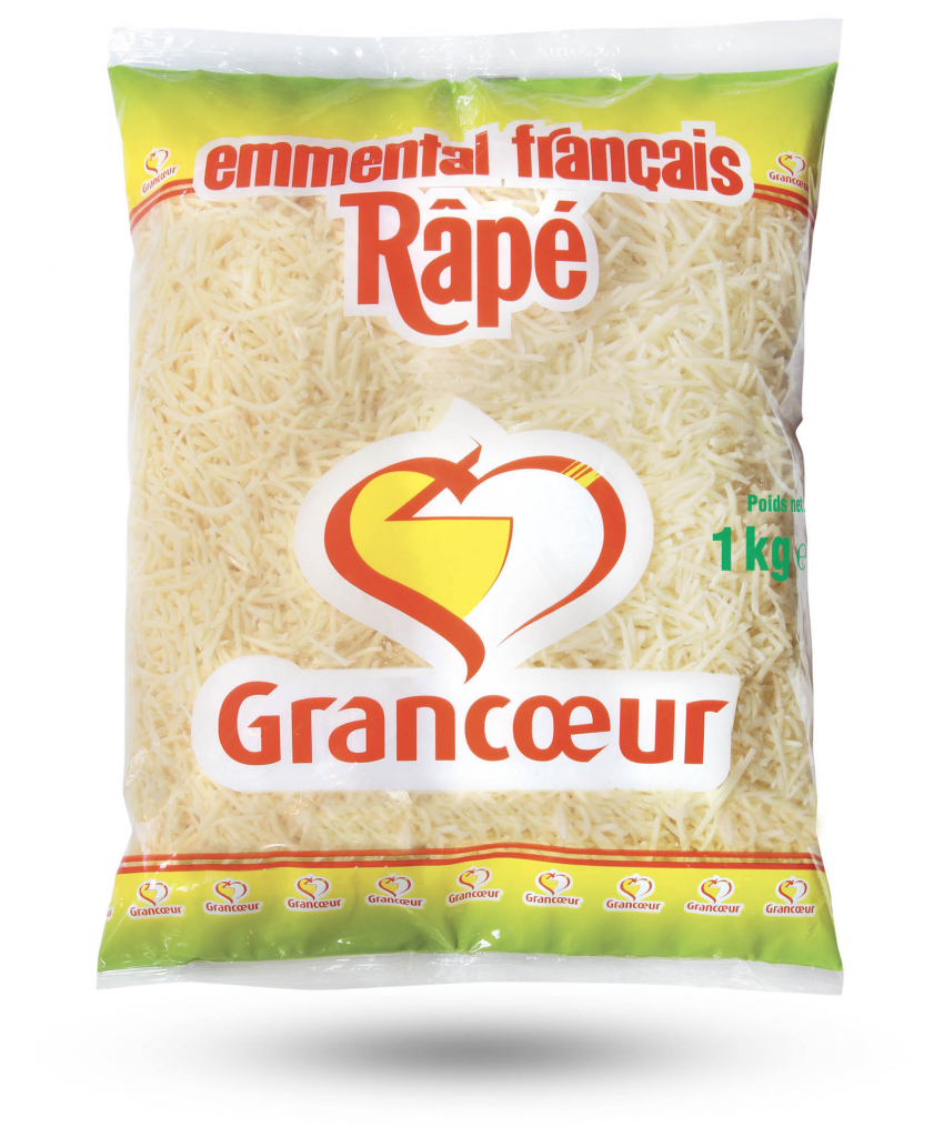 Emmental Français râpé (brin fin 1.8mm) 1 kg Grancoeur