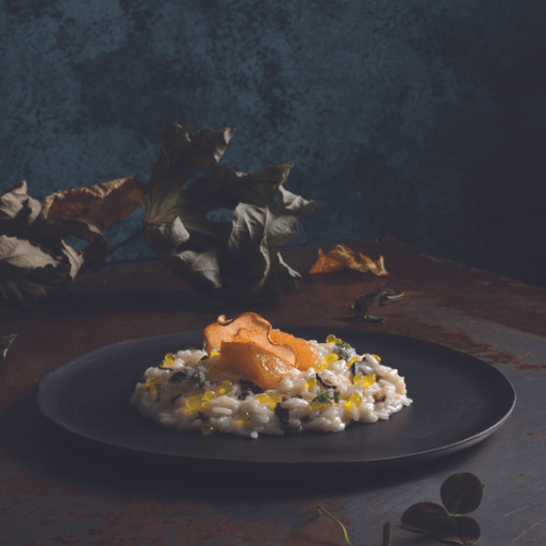 Risotto crémeux à la sauce truffe et au bleu de chèvre